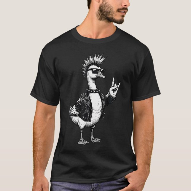 Camiseta Pato de Rock Punk Ganso (Frente)