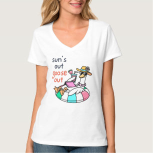 Camiseta Pato de Verão Divertido com o Sol Fora