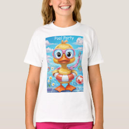 Camiseta Pato do Partido da Piscina de Caricatura com Snork