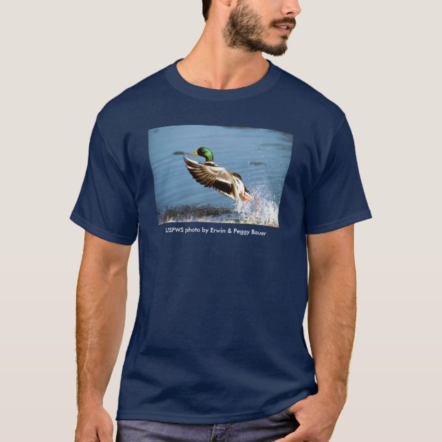 Camiseta Pato do T dos homens/pato selvagem (Frente)