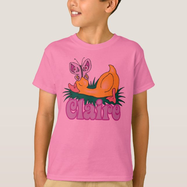 Camiseta pato dormindo com borboleta (Frente)