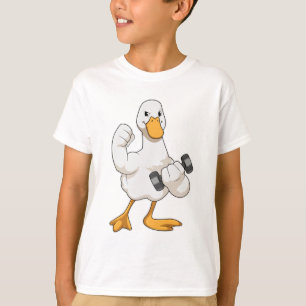 Camiseta Pato em Bodybuilding com Dumbbell