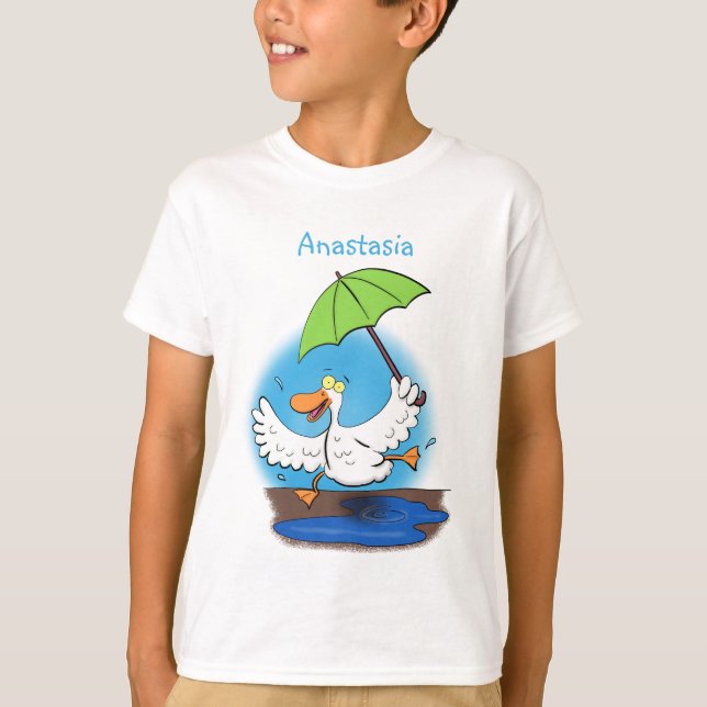 Camiseta Pato engraçado com desenho animado de dança de gua (Frente)