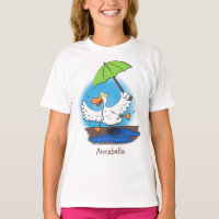 Pato engraçado com desenho animado de dança de gua