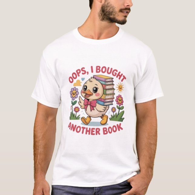 Camiseta Pato Engraçado com Livros - Presente do Livro (Frente)