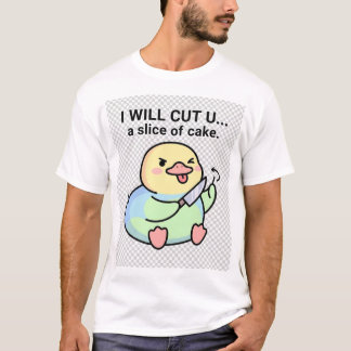 Camiseta Pato Engraçado com Punhal de Bolo Pun