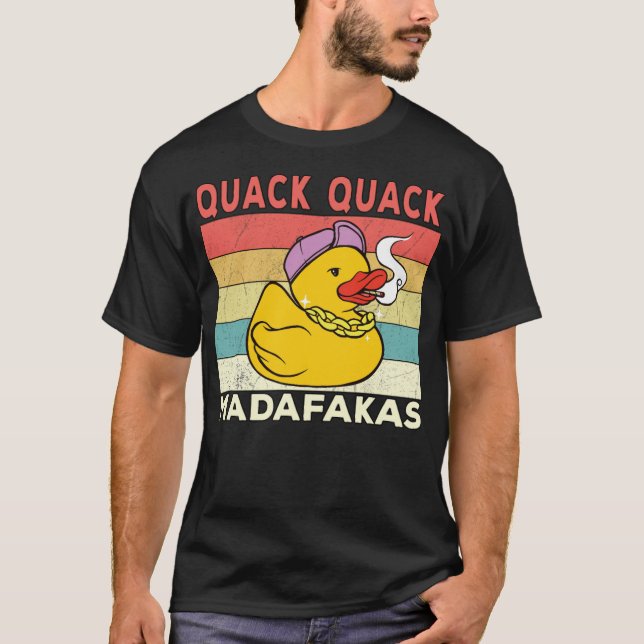 Camiseta Pato Engraçado Dizendo Patos Quack Quack Madafakas (Frente)