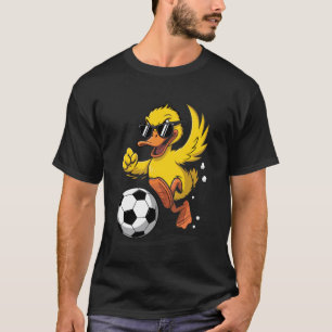 Camiseta Pato Engraçado Jogando Futebol Gráfico Esporte Bol