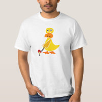 Pato engraçado que joga a arte do primitivo do