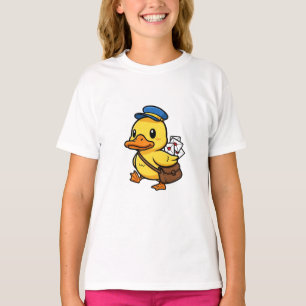 Camiseta Pato Entregador de Correio Fofo para Crianças