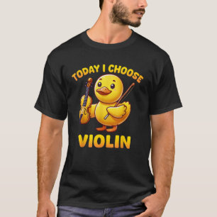 Camiseta Pato Eu Escolho Violin Funny Music Instrumento Boy