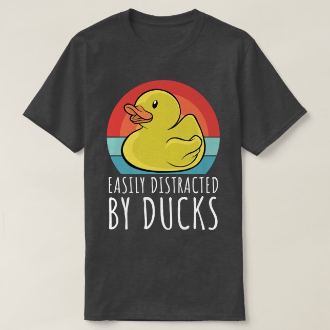 Camiseta Pato Facilmente Distraído Pelos Patos Em 1947 (Frente do Design)
