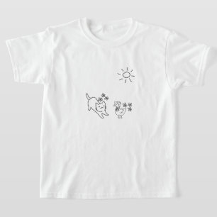 Camiseta Pato Gato Kawaii Crianças
