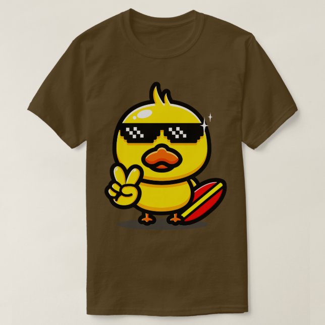 Camiseta Pato legal com Férias De Surfe De Verão No Surfboa (Frente do Design)