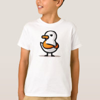 Pato Mal-Humorado Mascote de Desenho Minimalista