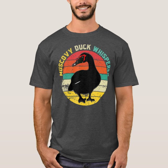 Camiseta Pato Muscovy Retro Pato Sisperer Pato Farmário Eng (Frente)