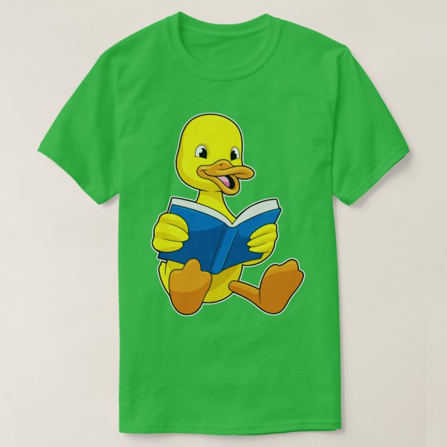 Camiseta Pato na Leitura com Livro (Frente do Design)