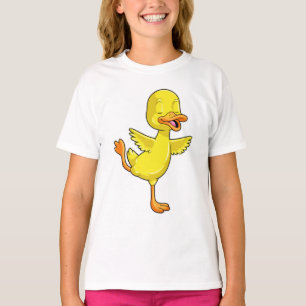 Camiseta Pato na Malhação de Yoga na perna