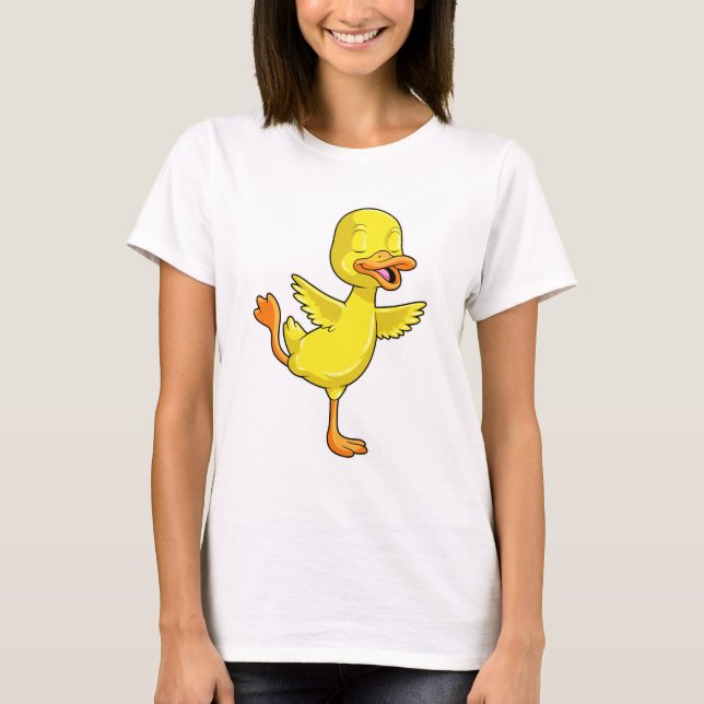 Camiseta Pato na Malhação de Yoga na perna (Frente)