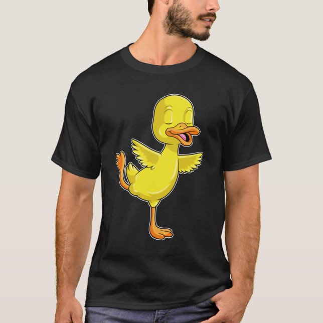 Camiseta Pato na Malhação de Yoga na perna (Frente)