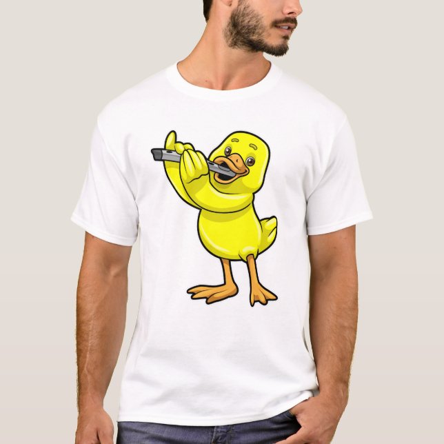 Camiseta Pato na Música com Flute (Frente)