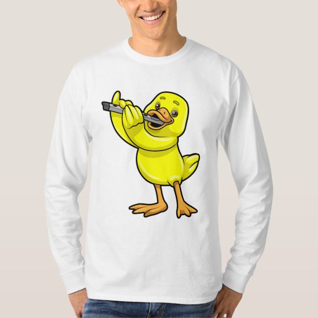 Camiseta Pato na Música com Flute (Frente)