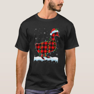 Camiseta Pato Natal Santa Hat Bons Bichos de Natal Luzes de