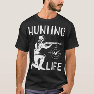 Camiseta Pato Negro Engraçado Caçador