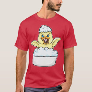 Camiseta Pato no banho na banheira com espuma