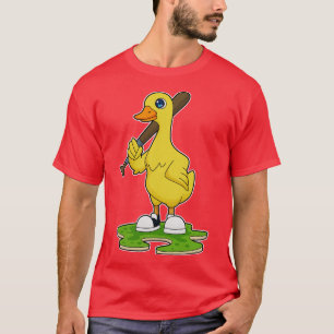 Camiseta Pato no Baseball com bastão de beisebol