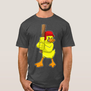 Camiseta Pato no Baseball com Boné de bastão de beisebol