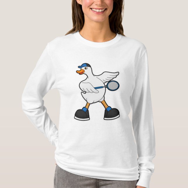Camiseta Pato no Tênis com Tênis raquete e Boné (Frente)
