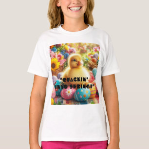 Camiseta Pato páscoa e Terra Maravilha Colorida do Ovo