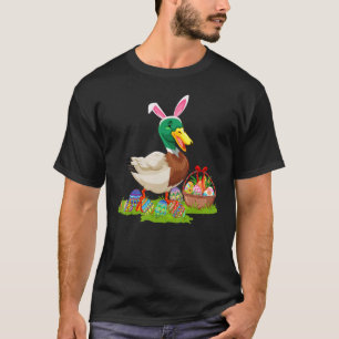 Camiseta Pato Páscoa Ovo Caçando Páscoa de pássaro coelho
