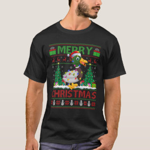 Camiseta Pato Pássaro Lover Xmas Iluminação Feia Pato Natal