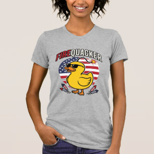 Camiseta Pato Patriótico de Fogos de Artifício Design Vetor
