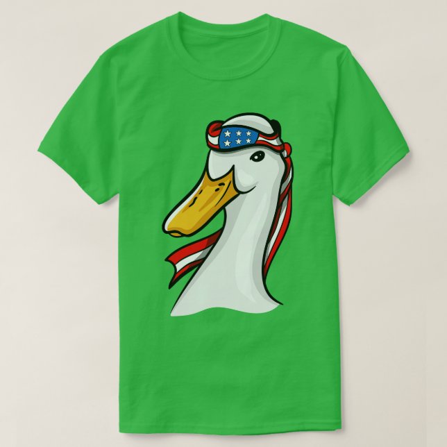 Camiseta Pato Patriótico dos EUA (Frente do Design)