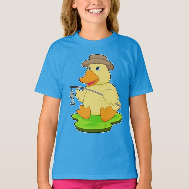 Camiseta Pato Pescador Cana Pesca (Frente)