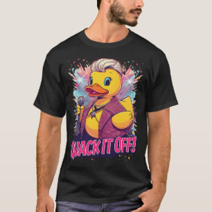 Camiseta Pato Pop Star - Quack It Off Fofo Cantor Engraçado