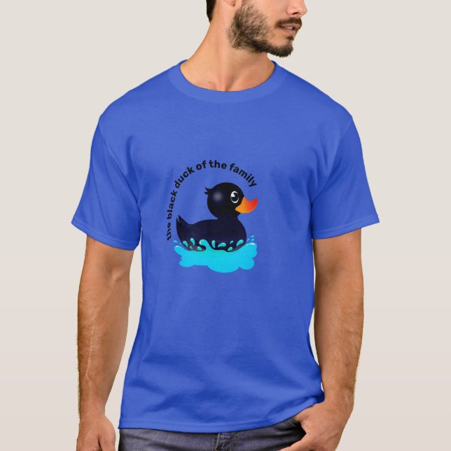 Camiseta Pato preto de borracha - 'pato preto da família' (Frente)