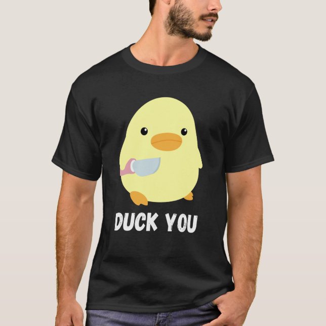 Camiseta Pato Que Pato Com A Faca Memória Humorosa (Frente)