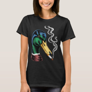 Camiseta Pato-real fumando cigarro meme engraçado pato-real