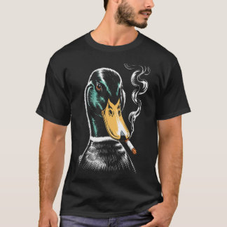 Camiseta Pato-real Fumando Cigarro Meme Pato-real Engraçado
