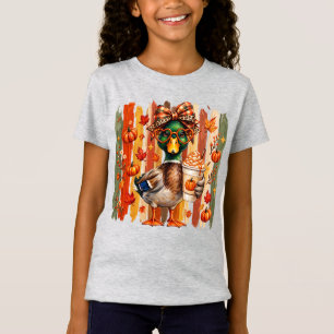 Camiseta Pato-real Outono Sophisticado Coquete Outono Abóbo