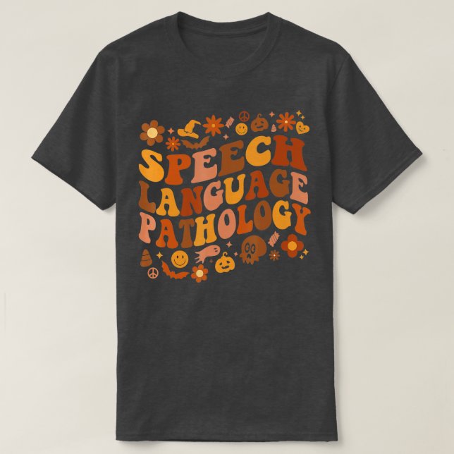 Camiseta Patologia da Língua de Voz Retrô do Discurso de Ha (Frente do Design)