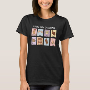 Camiseta Patologia de Fala de Língua de Sinais Básica AAC T