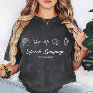 Camiseta Patologista da Fala Onda Cerebral Chat Ouvido De