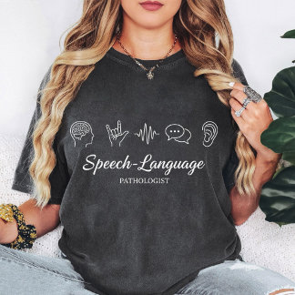 Camiseta Patologista da Fala Onda Cerebral Chat Ouvido De