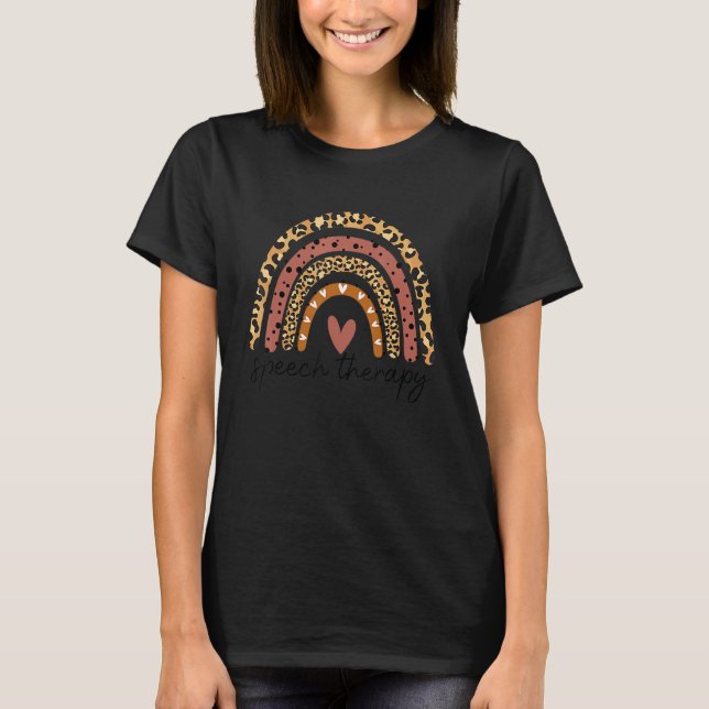 Camiseta Patologista da Língua de Discurso Arco-Íris de Ter (Frente)