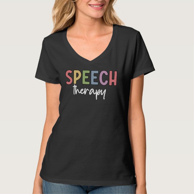Camiseta Patologista de Fala de Terapia de Voz SLP presente (Frente)